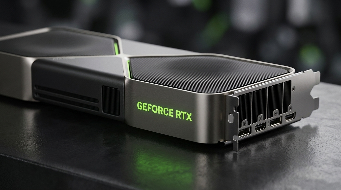 Nvidia GeForce RTX ekran kartı yeşil logolu masaüstü bilgisayar donanımı